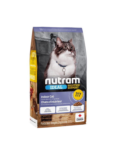(I17) Nutram - Poulet & Oeuf Chat D'Intérieur. Bêtes Gourmandes, spécialiste en nourriture et produits pour chien et chat en ligne et en magasin à Québec.
