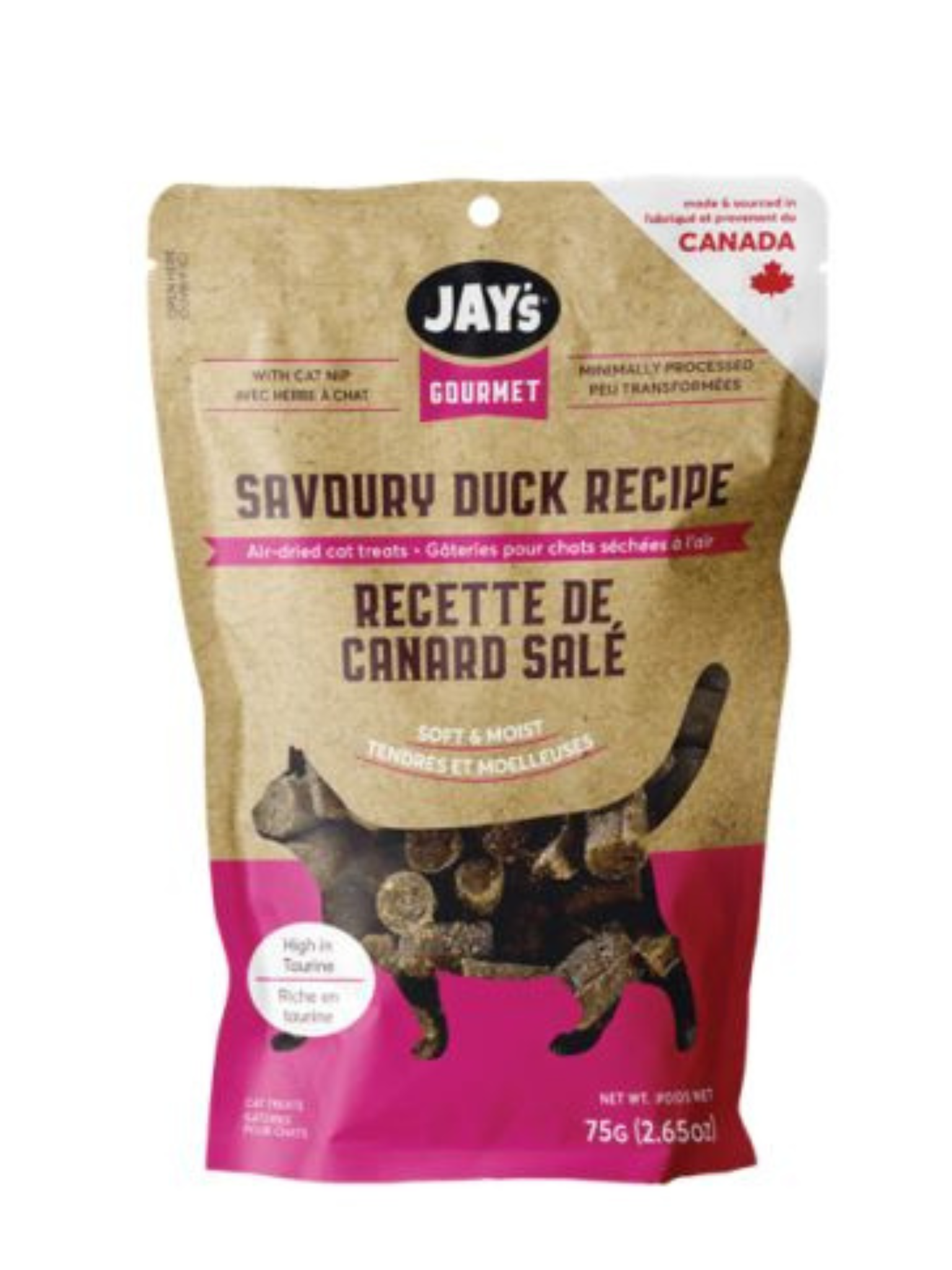 JAY'S - Gâterie tendre au canard pour chat. Bêtes Gourmandes, boutique spécialisée alimentation, éducation et sports pour chiens à Québec.