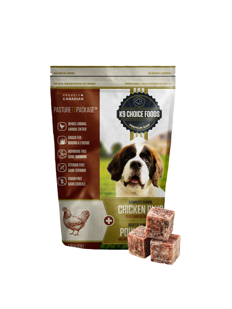 K9 CHOICE - Poulet plus 3 lbs. Boutique Bêtes Gourmandes, spécialisée en alimentation et éducation canine. Ville de Québec.
