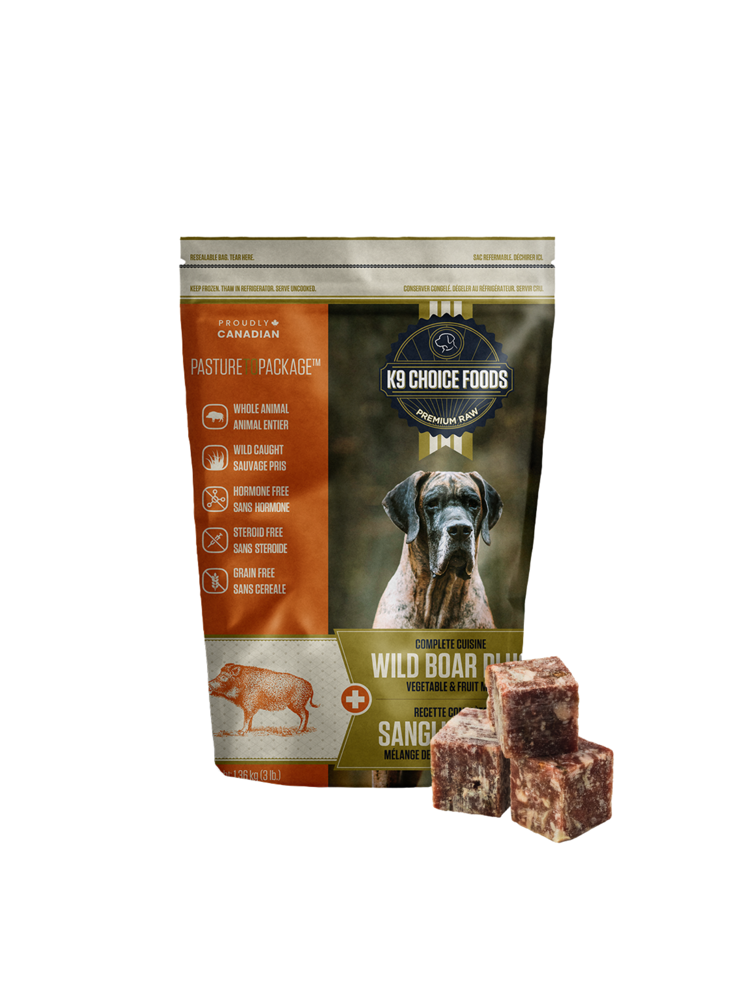 K9 CHOICE - Sanglier plus 3 lbs. Boutique Bêtes Gourmandes, spécialisée en alimentation et éducation canine. Ville de Québec.
