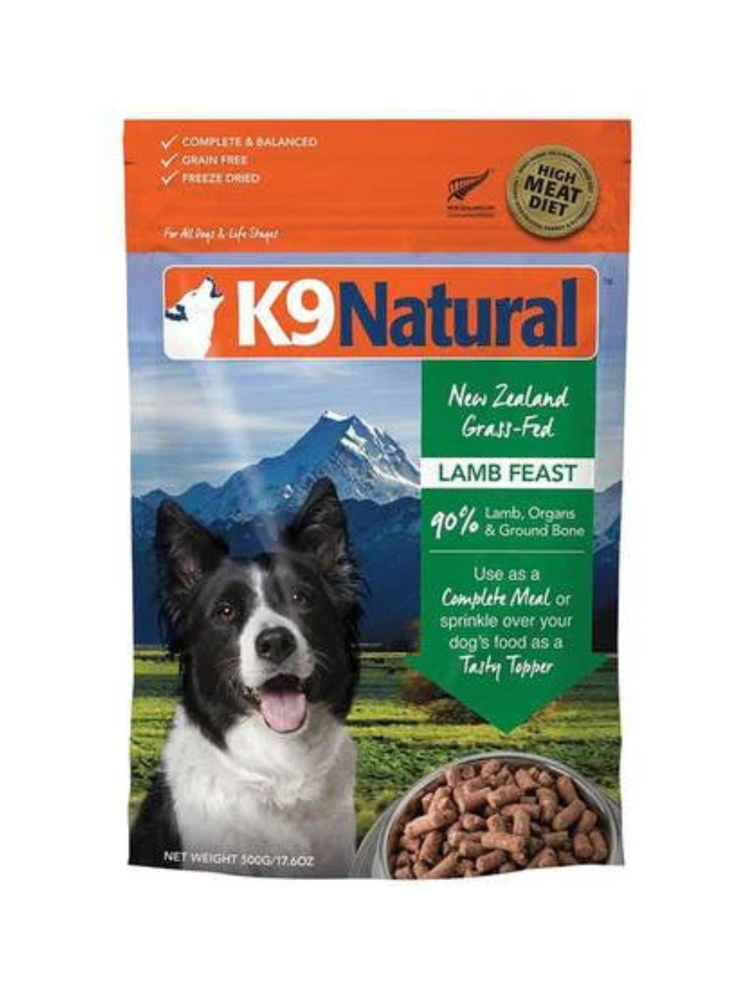 K9 NATURAL - Morceaux lyophilisés à l'agneau pour chien 100g