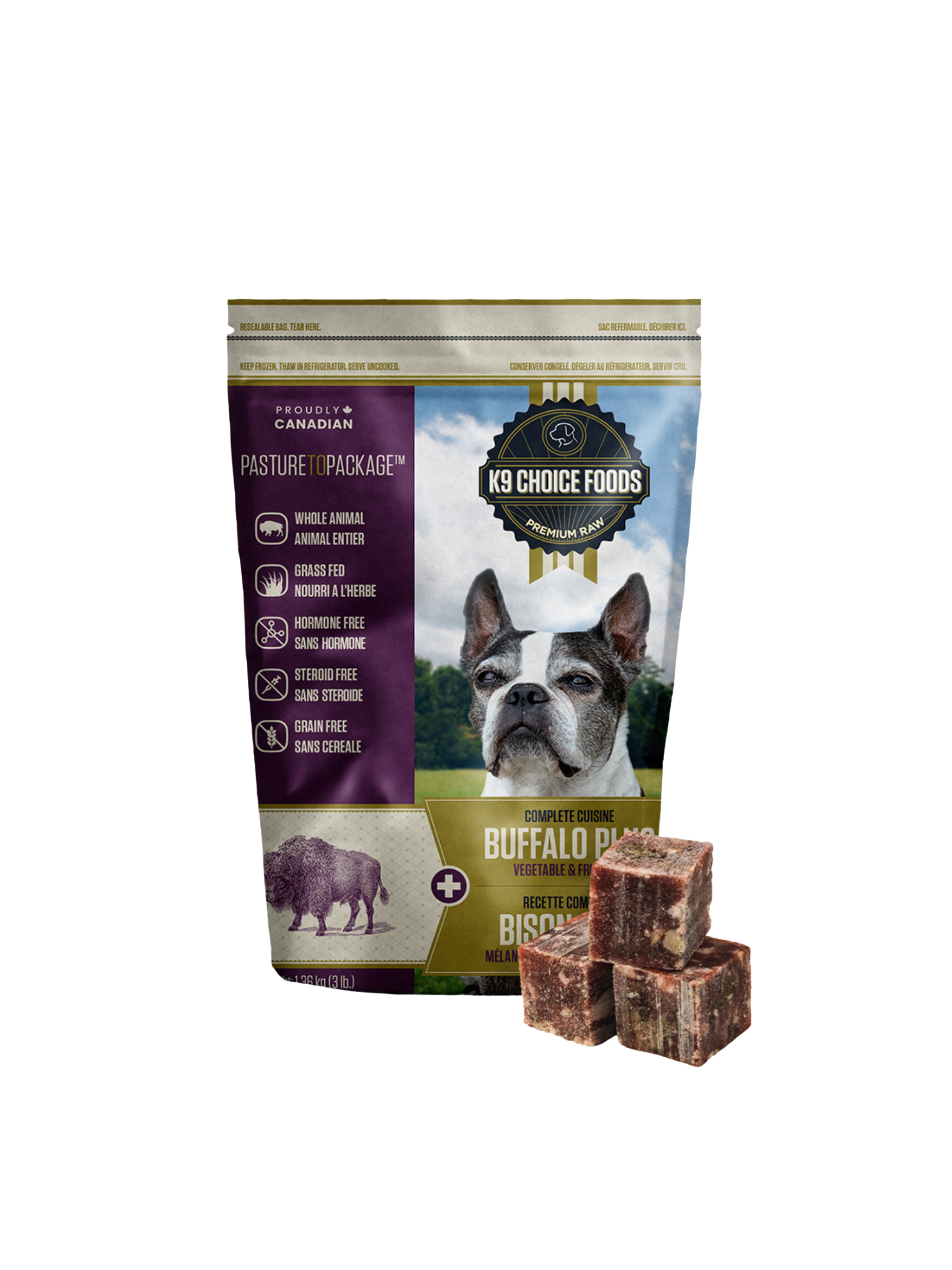 Buffalo est une alternative plus maigre au bœuf, avec une saveur riche attrayante pour les chiens. Boutique Bêtes Gourmandes, spécialisée en alimentation et éducation. Ville de Québec.