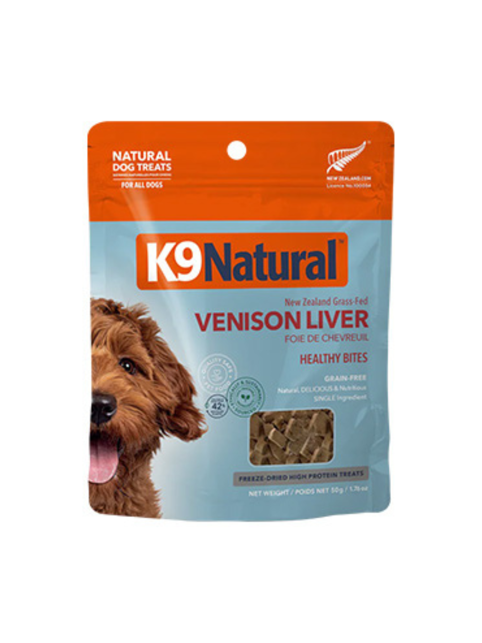 K9 NATURAL - Morceaux lyophilisés à base de foie de venaison 50g
