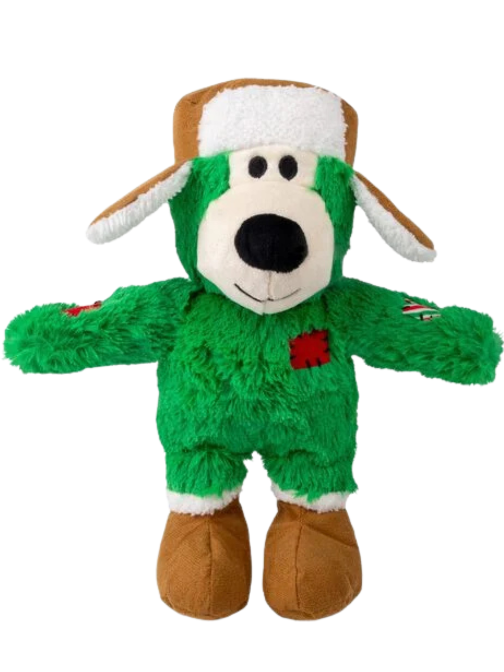 KONG - Peluche avec corde ourson de Noël. Bêtes Gourmandes, boutique spécialisée alimentation, éducation et sports pour chiens à Québec.