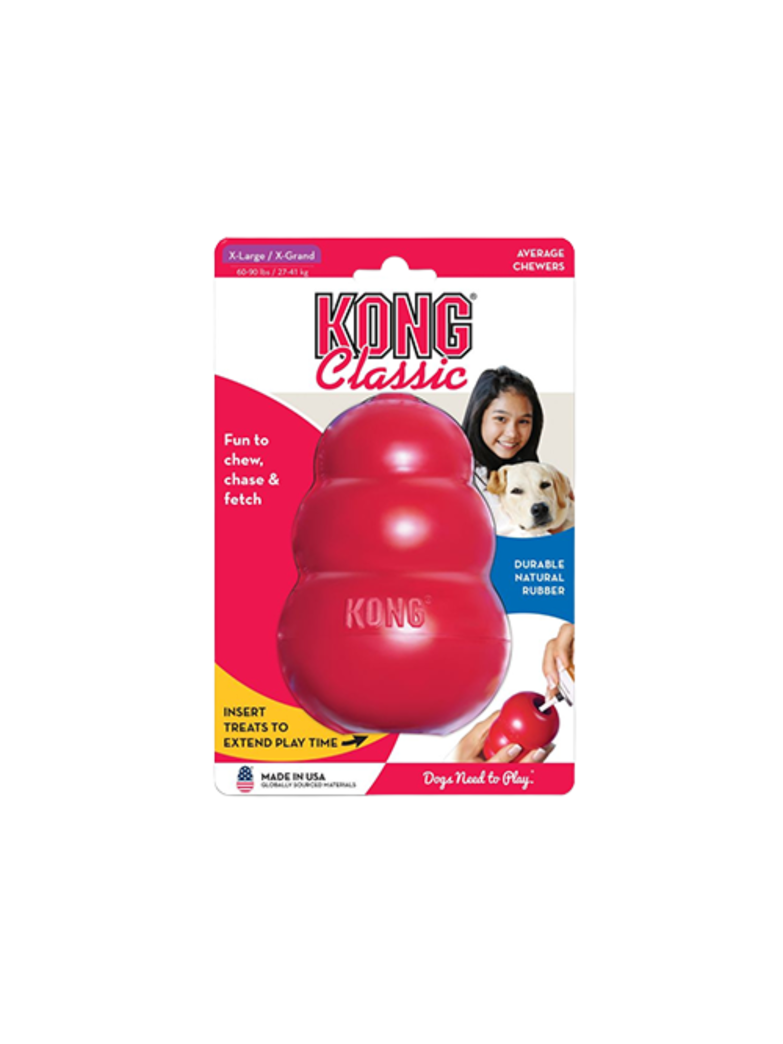 Kong - Kong Classique. Bêtes Gourmandes, spécialiste en nourriture et produits pour chien et chat en ligne et en magasin à Québec.
