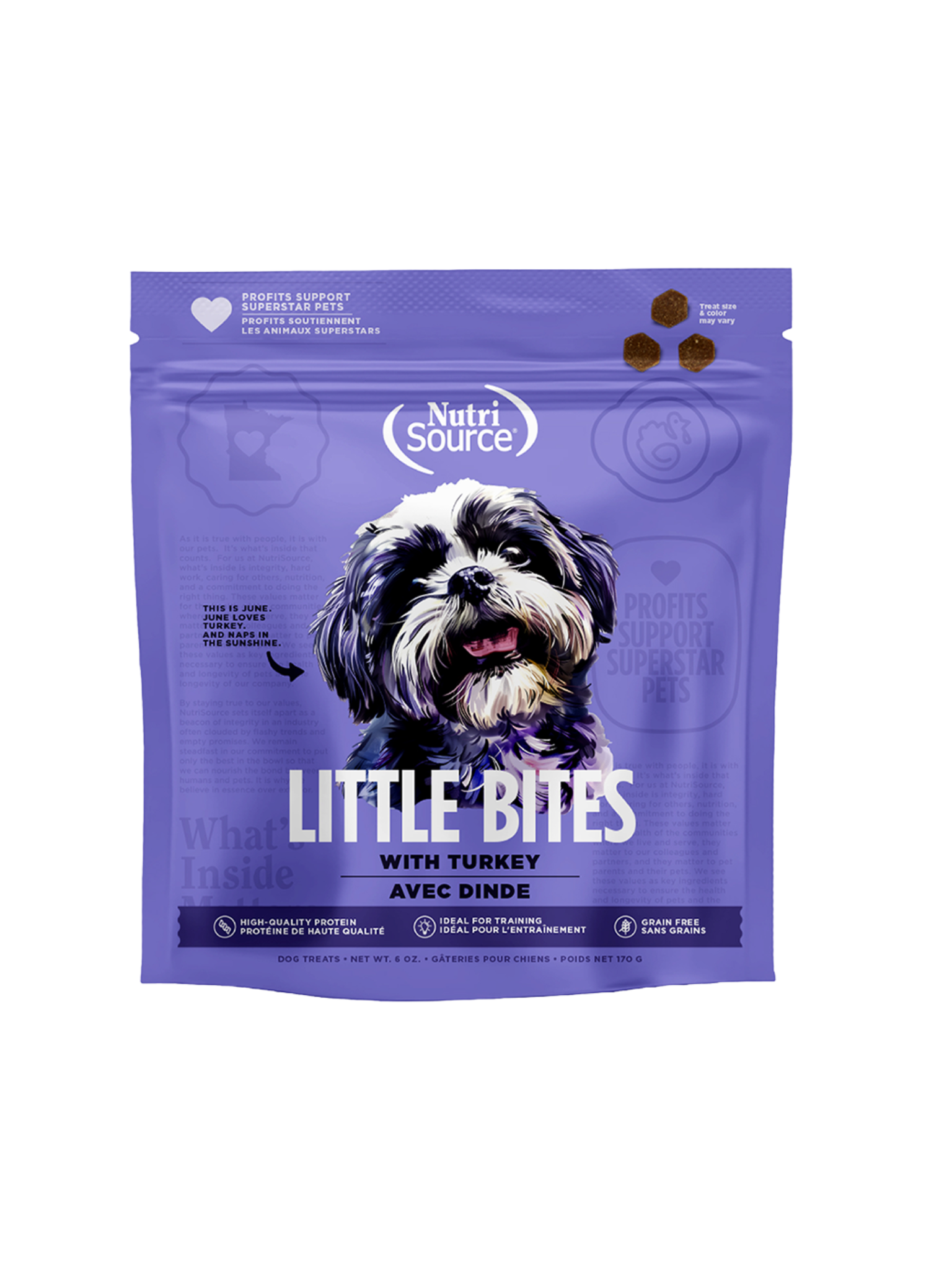 NUTRISOURCE - Petite bouchée dinde 6oz. Bêtes Gourmandes, boutique spécialisée alimentation, éducation et sports pour chiens à Québec.