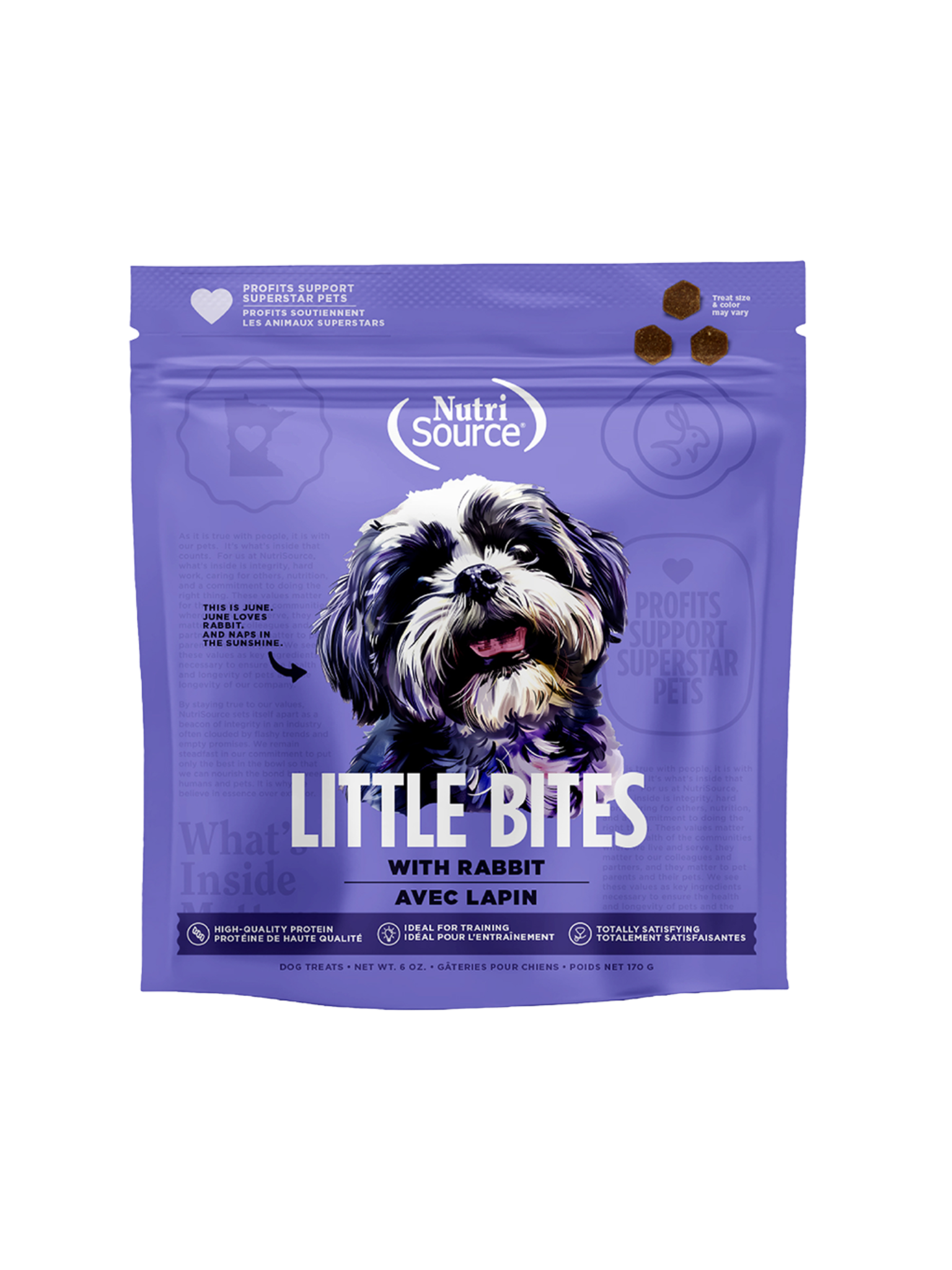 NUTRISOURCE - Petite bouchée lapin 6oz. Bêtes Gourmandes, boutique spécialisée alimentation, éducation et sports pour chiens à Québec.