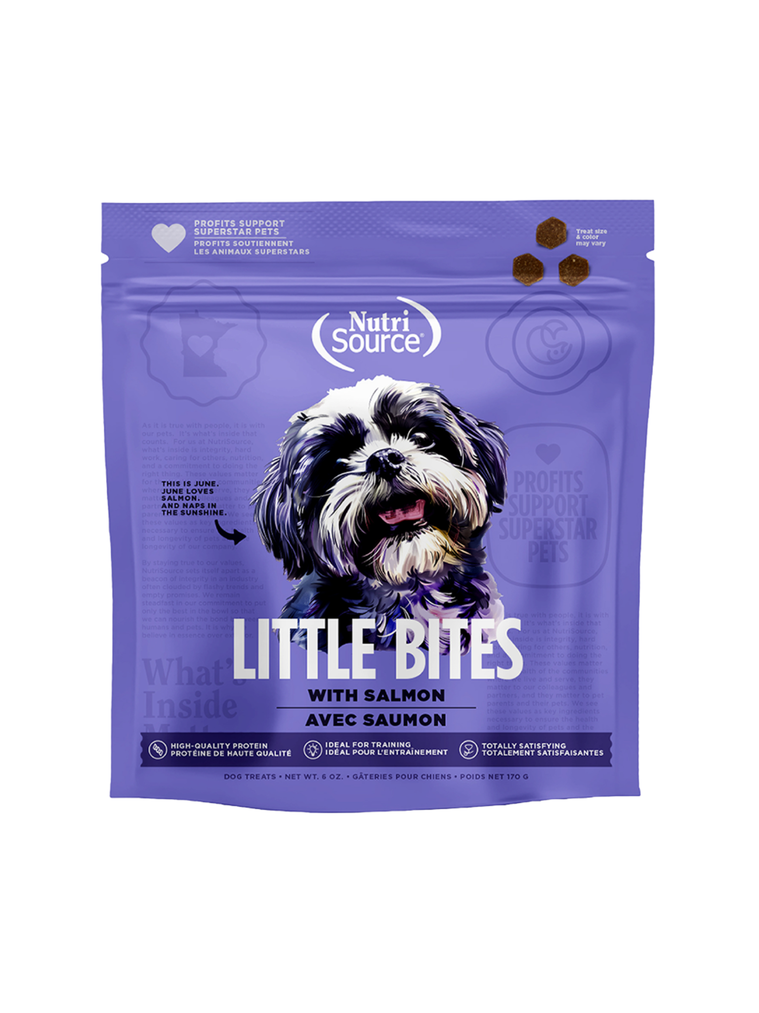 NUTRISOURCE - Petite bouchée saumon 6oz. Bêtes Gourmandes, boutique spécialisée alimentation, éducation et sports pour chiens à Québec.