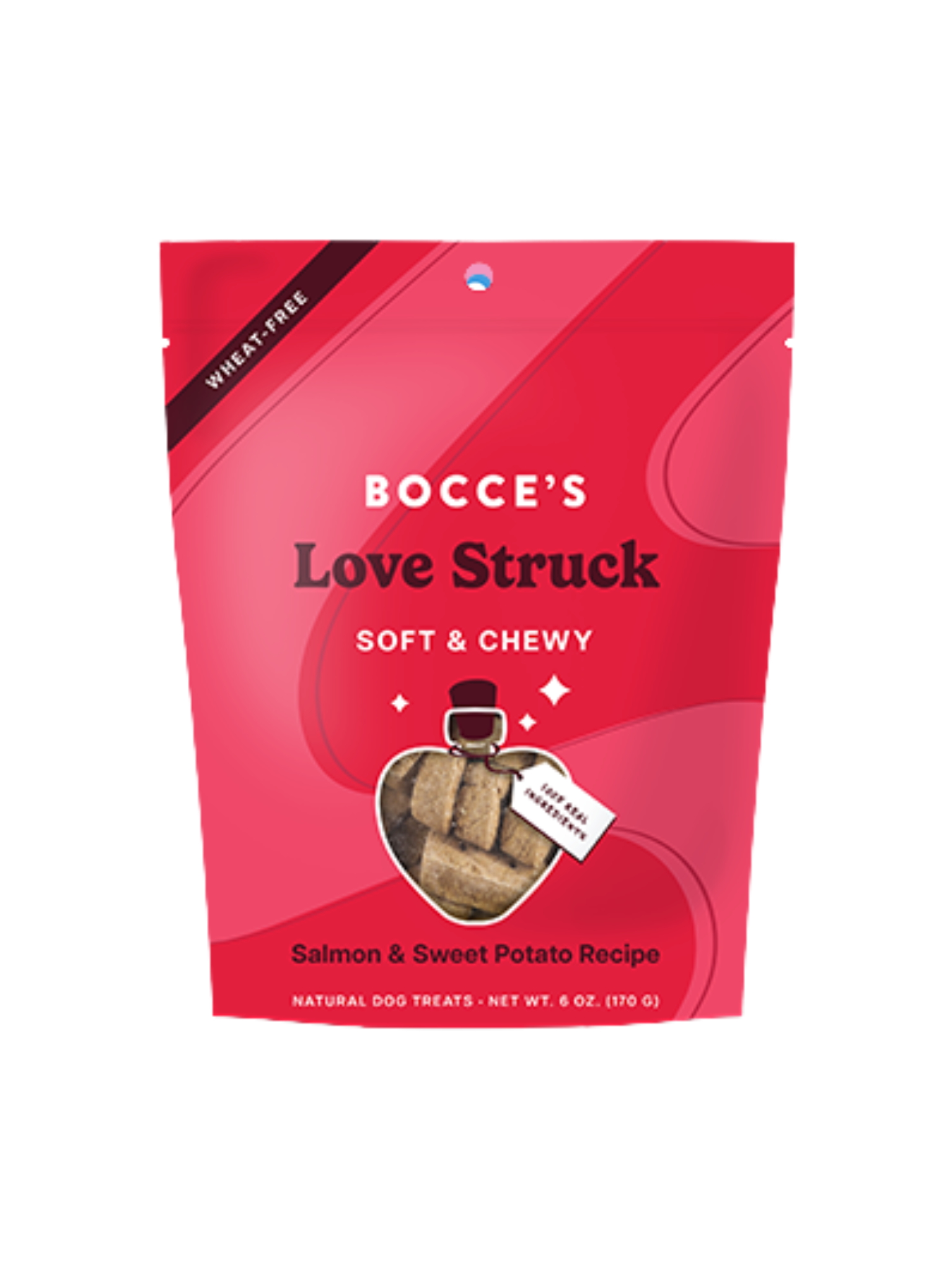 BOCCE'S - Gâteries tendres au saumon de Saint-Valentin 6oz. Bêtes Gourmandes, boutique spécialisée alimentation, éducation et sports pour chiens à Québec.