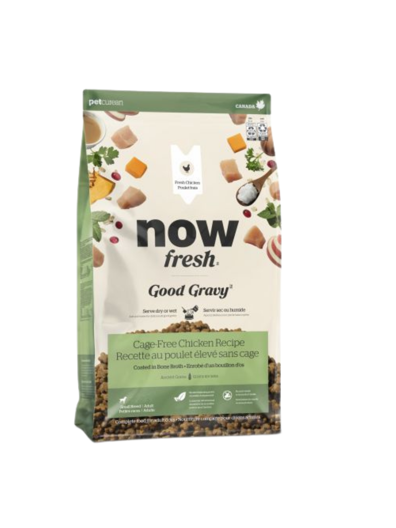 NOW FRESH - Good Gravy grains anciens au poulet pour chien petites races 3.5lbs. Bêtes Gourmandes, boutique spécialisée alimentation, éducation et sports pour chiens à Québec.