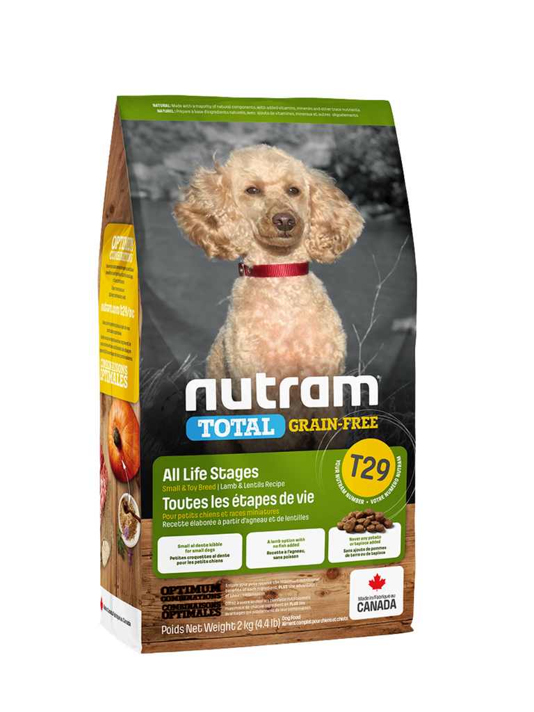 (T29) Nutram - Nourriture Sans Grains Agneau Chien Petite Race 2 Kg. Bêtes Gourmandes, spécialiste en nourriture et produits pour chien et chat en ligne et en magasin à Québec.