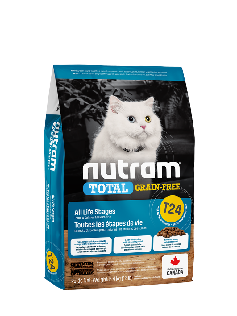 (T24) Nutram - Sans Grains Truite & Saumon Pour Chat. Bêtes Gourmandes, spécialiste en nourriture et produits pour chien et chat en ligne et en magasin à Québec