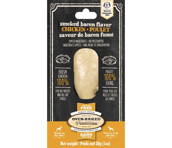 OBT - Filet de poulet fumé au bacon. Bêtes Gourmandes spécialiste en produits et nutrition pour chien et chat à Québec.