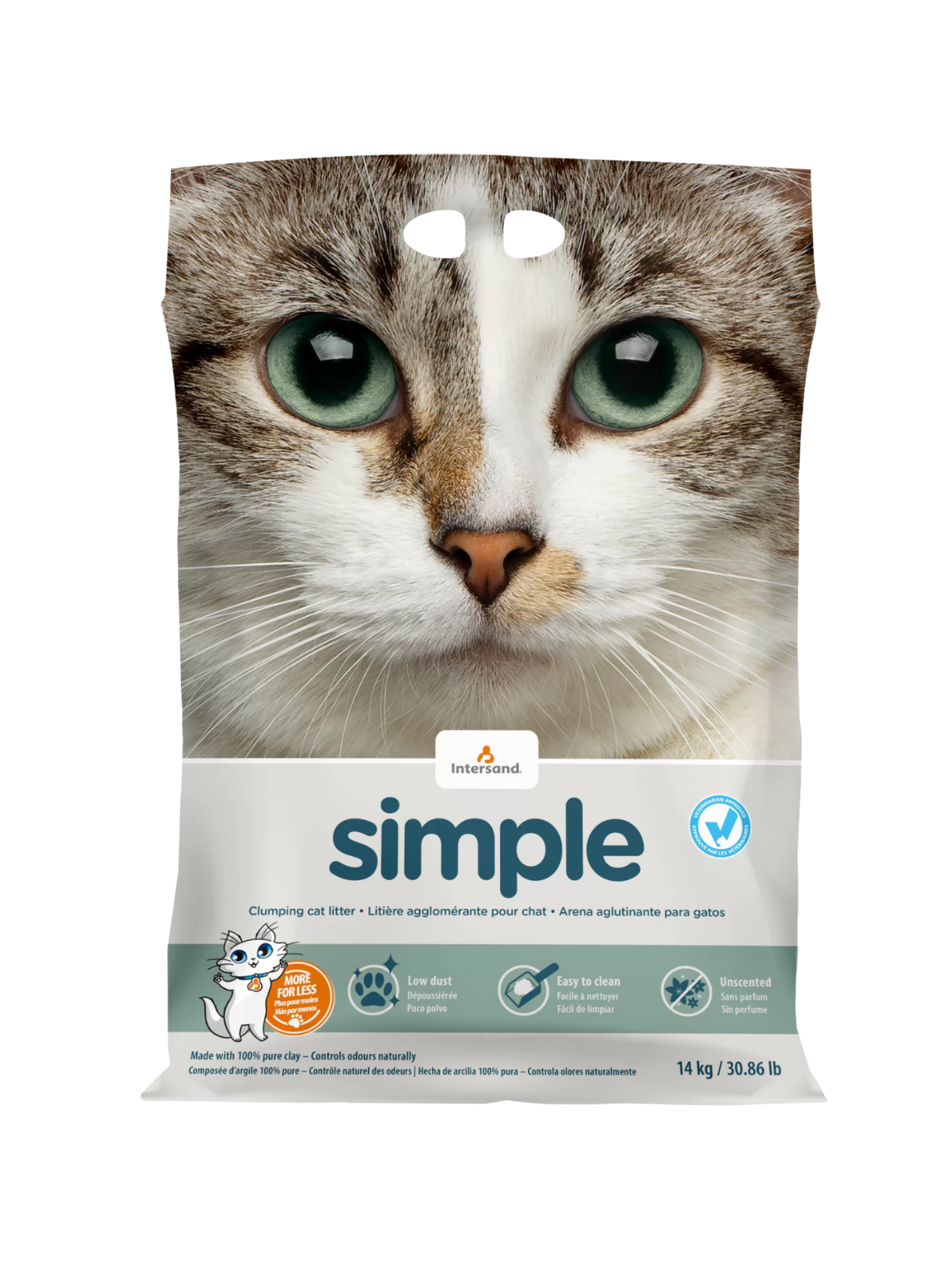 INTERSAND - litière agglomérante 10 kg. Bêtes Gourmandes, boutique spécialisée alimentation, éducation et sports pour chien à Québec.

