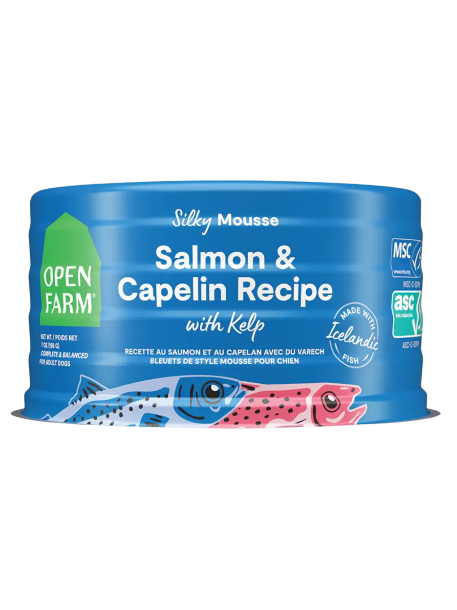 OPEN FARM - Mousse saumon, capelan & varech 7oz. Bêtes Gourmandes, boutique spécialisée alimentation, éducation et sports pour chiens à Québec.