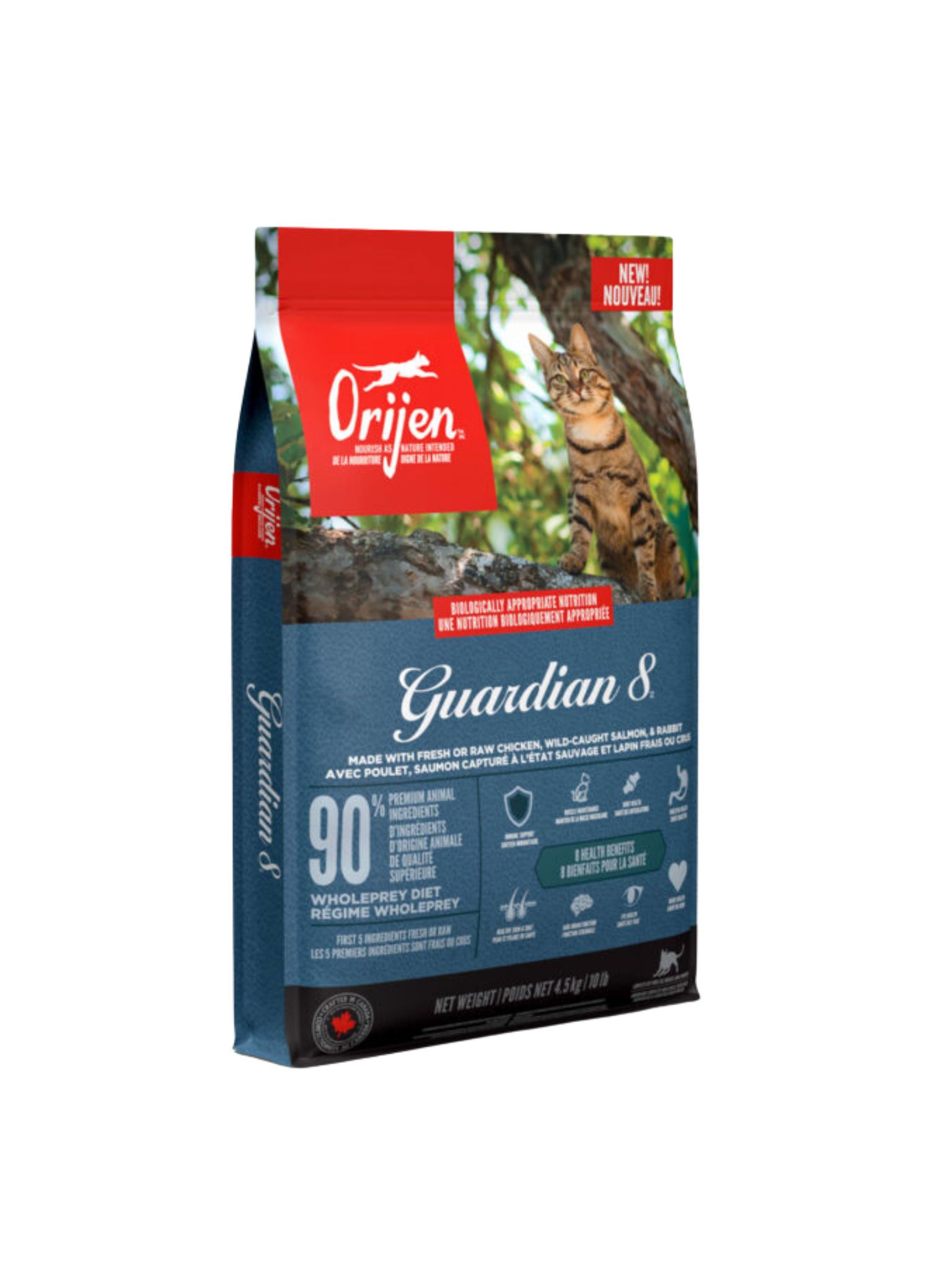Orijen - Guardian 8 Recette Pour Chat. Bêtes Gourmandes, spécialiste en nourriture et produits pour chien et chat en ligne et en magasin à Québec.
