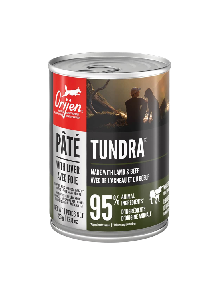 ORIJEN - Pâté tundra 363g. Bêtes Gourmandes, boutique spécialisée alimentation, éducation et sports pour chiens à Québec.