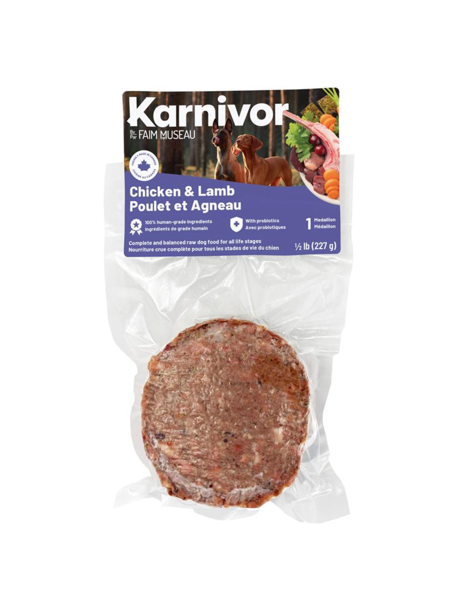 KARNIVOR - Échantillon de 1/2lbs. Bêtes Gourmandes, boutique spécialisée alimentation, éducation et sports pour chiens à Québec.
