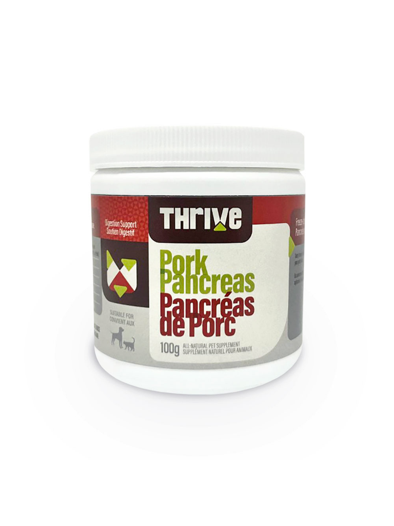 Pancréas de porc entier lyophilisé, simple et nutritif. Bêtes Gourmandes spécialiste en nourriture chat et chien et comportement canin à Québec.
