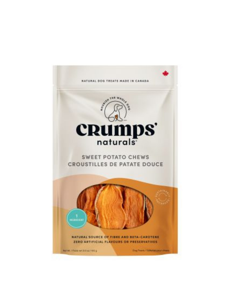 CRUMP'S - Croustille de patate douce. Bêtes Gourmandes, boutique spécialisée alimentation, éducation et sports pour chiens à Québec.