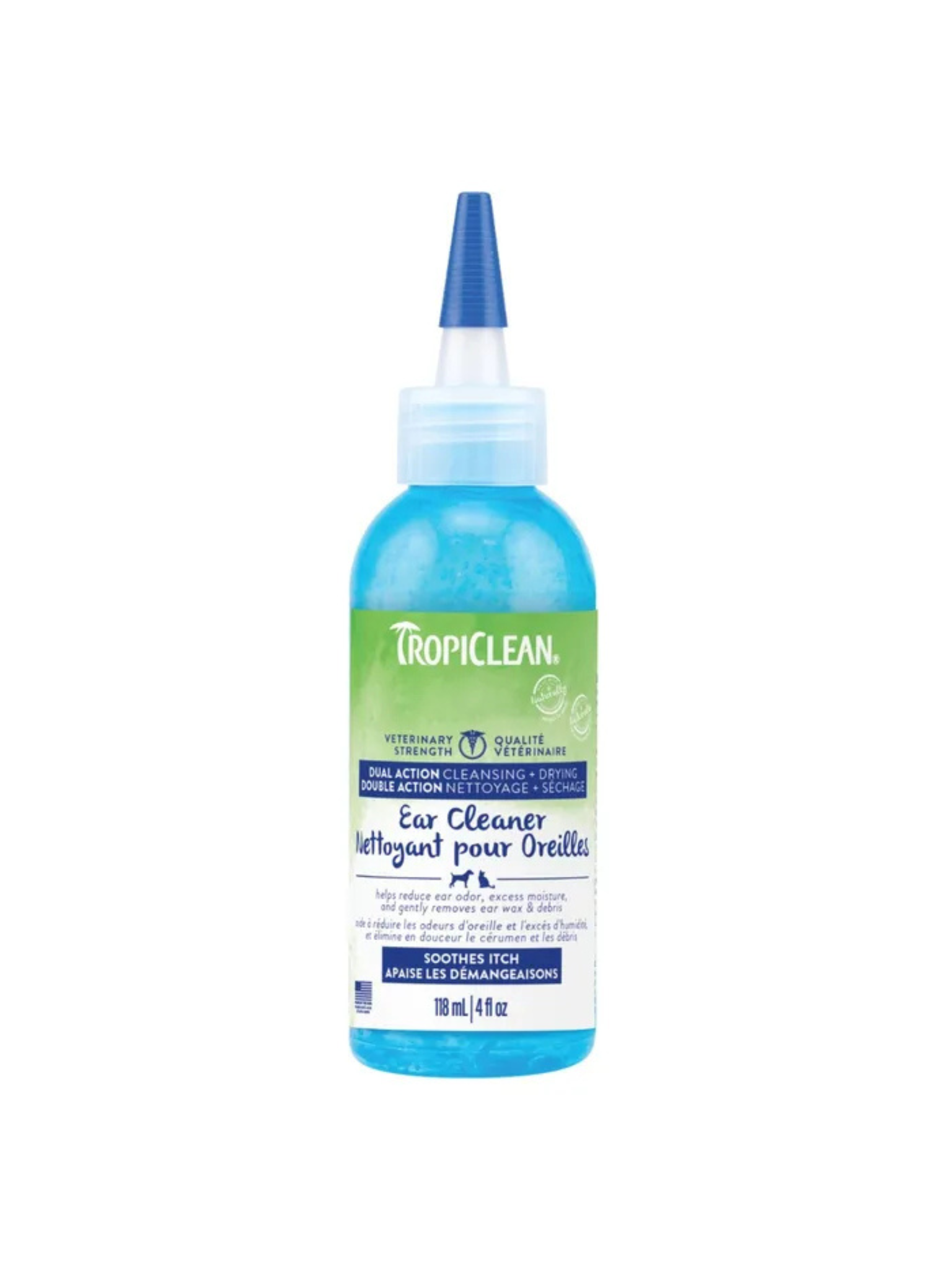 TROPICLEAN - Nettoyant pour les oreilles double action. Bêtes Gourmandes, boutique spécialisée alimentation, éducation et sports pour chiens à Québec.