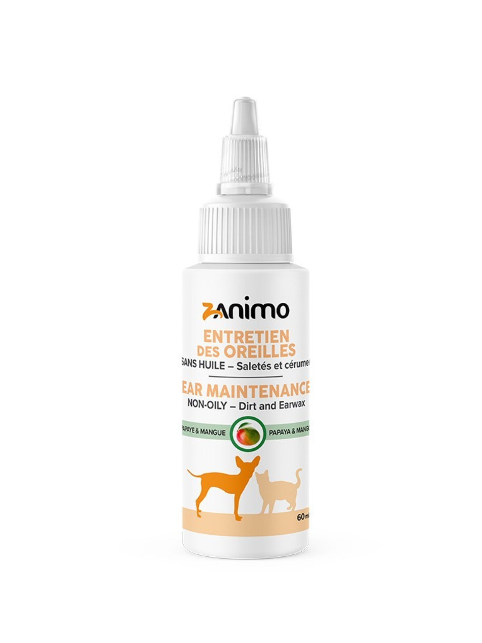 ZANIMO - Entretien oreilles (sans huile) papaye, mangue. Bêtes Gourmandes, boutique spécialisée alimentation, éducation et sports pour chien à Québec.