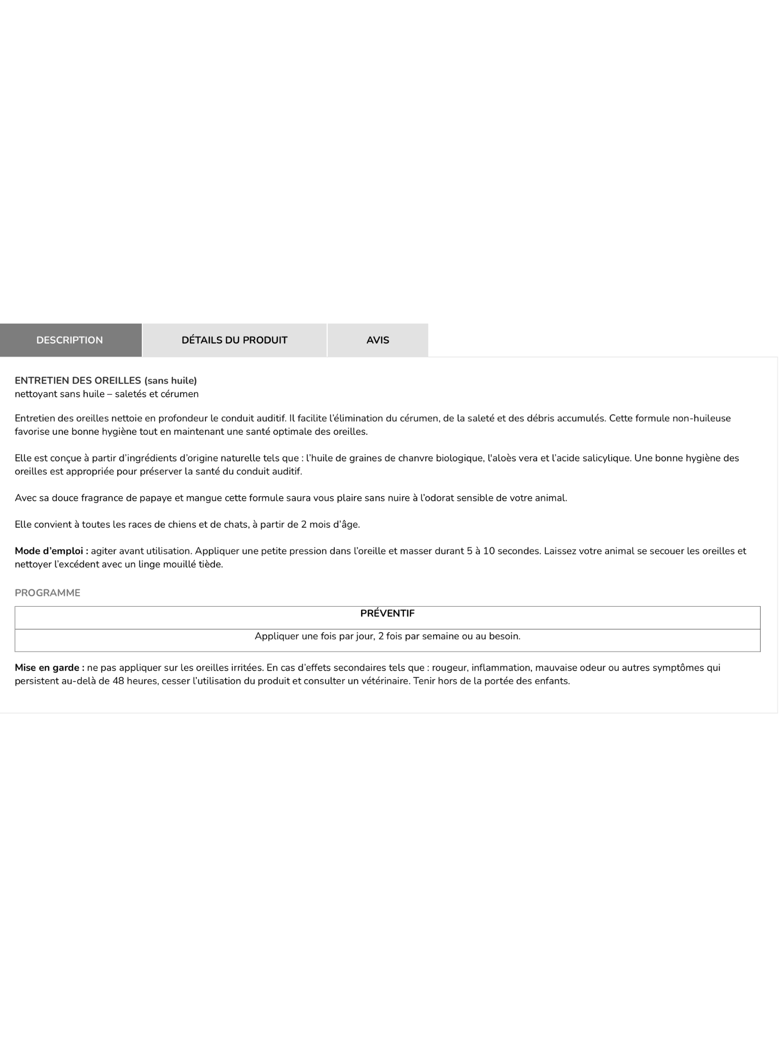 ZANIMO - Entretien oreilles (sans huile) papaye, mangue. Bêtes Gourmandes, boutique spécialisée alimentation, éducation et sports pour chien à Québec.