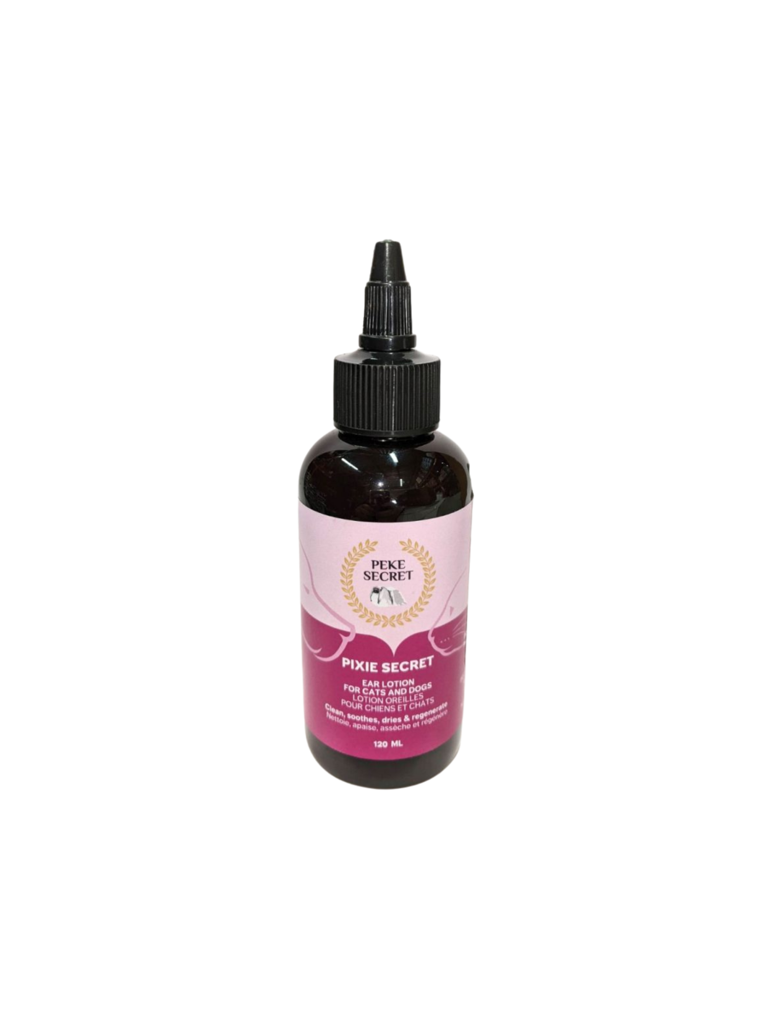 Peke - Lotion Pour Oreilles 120ml. Bêtes Gourmandes, boutique spécialisée alimentation, éducation et sports pour chien à Québec.