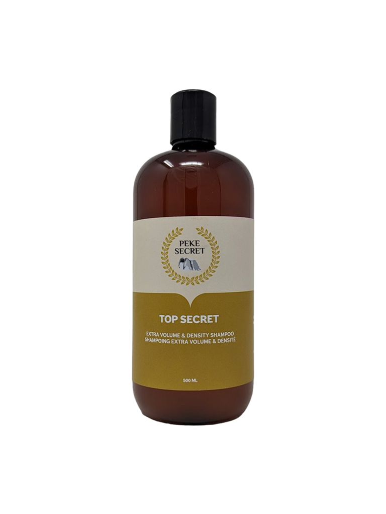PEKE SECRET - Shampoing volume / densité top secret. Bêtes Gourmandes, boutique spécialisée alimentation, éducation et sports pour chiens à Québec.