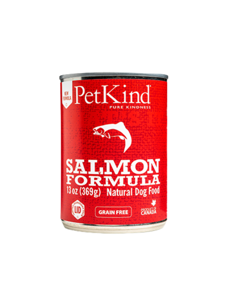 PETKIND - Protéine unique saumon 369g. Bêtes Gourmandes, boutique spécialisée en alimentation, éducation et sports attelés à Québec.