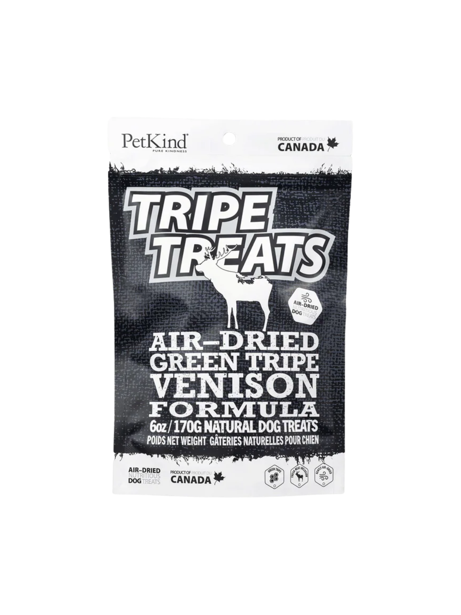 PETKIND - Gâterie tripe de venaison. Bêtes Gourmandes, boutique spécialisée en alimentation, éducation et sports canins à Québec.