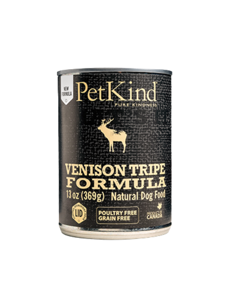 PETKIND - Protéine unique tripe chevreuil 369g. Bêtes Gourmandes, boutique spécialisée en alimentation, éducation et sports attelés à Québec.