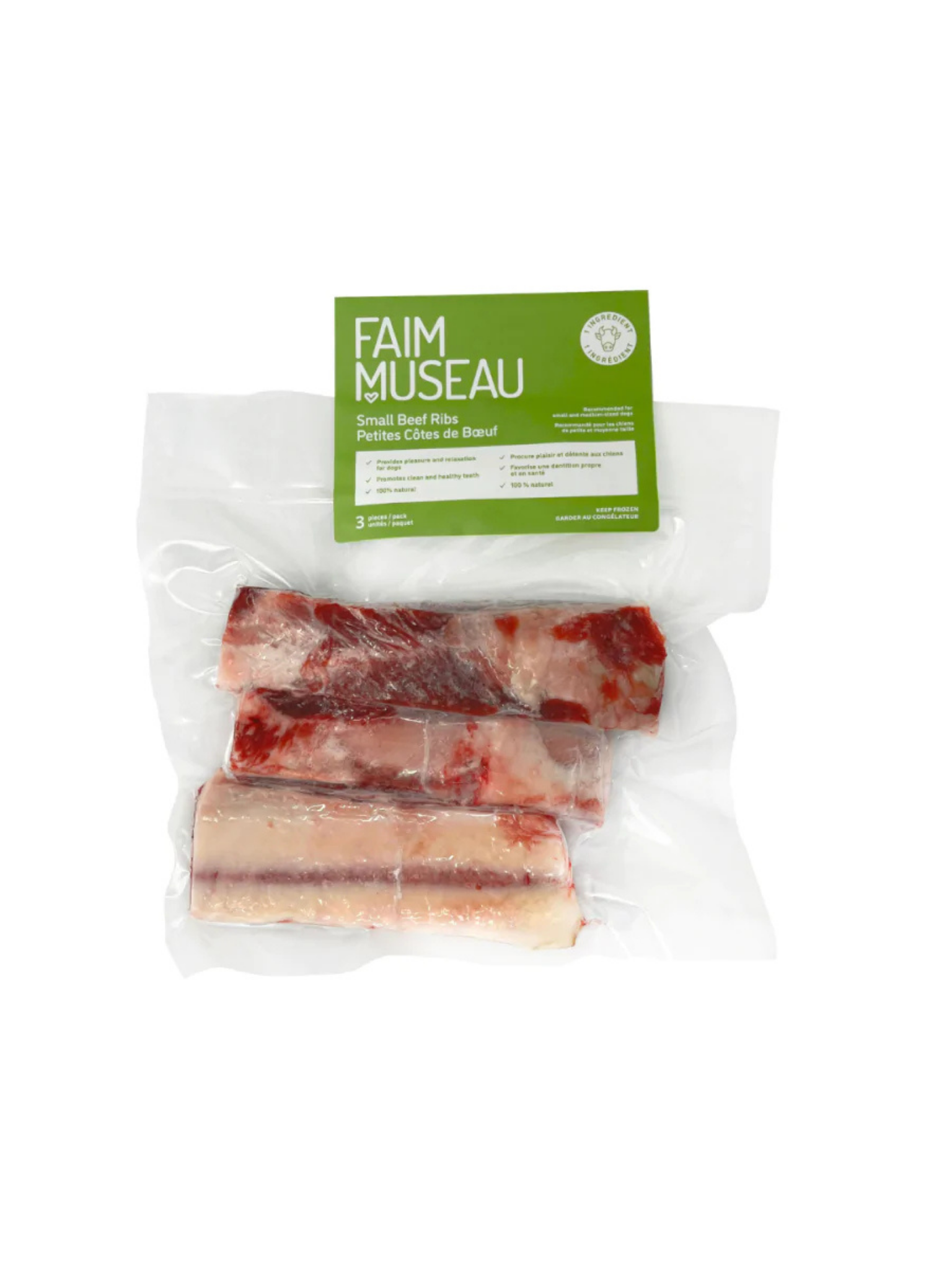 Faim Museau - Petites Côtes De Boeuf (3). Bêtes Gourmandes, spécialiste en nourriture et produits pour chien et chat en ligne et en magasin à Québec.