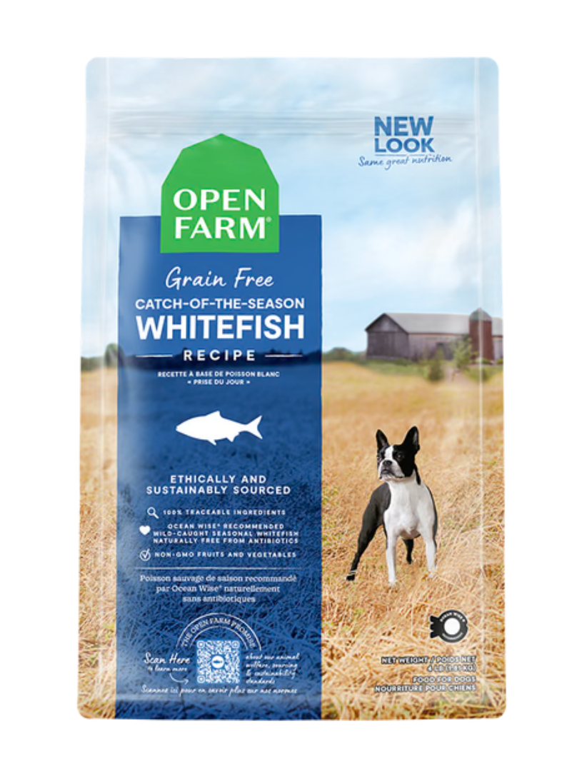 Openfarm - Recette au poisson blanc sans grains pour chien. Bêtes Gourmandes, spécialiste en nourriture et produits pour chien et chat en ligne et en magasin à Québec.