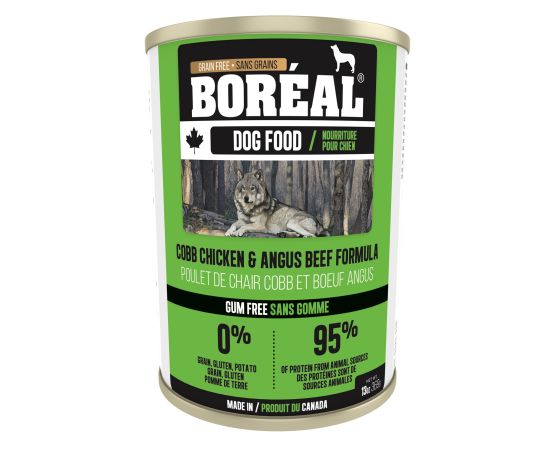 BORÉAL - Nourriture humide pour chien poulet cobb & boeuf angus. Bêtes Gourmandes, boutique spécialisée alimentation, éducation et sports pour chiens à Québec.