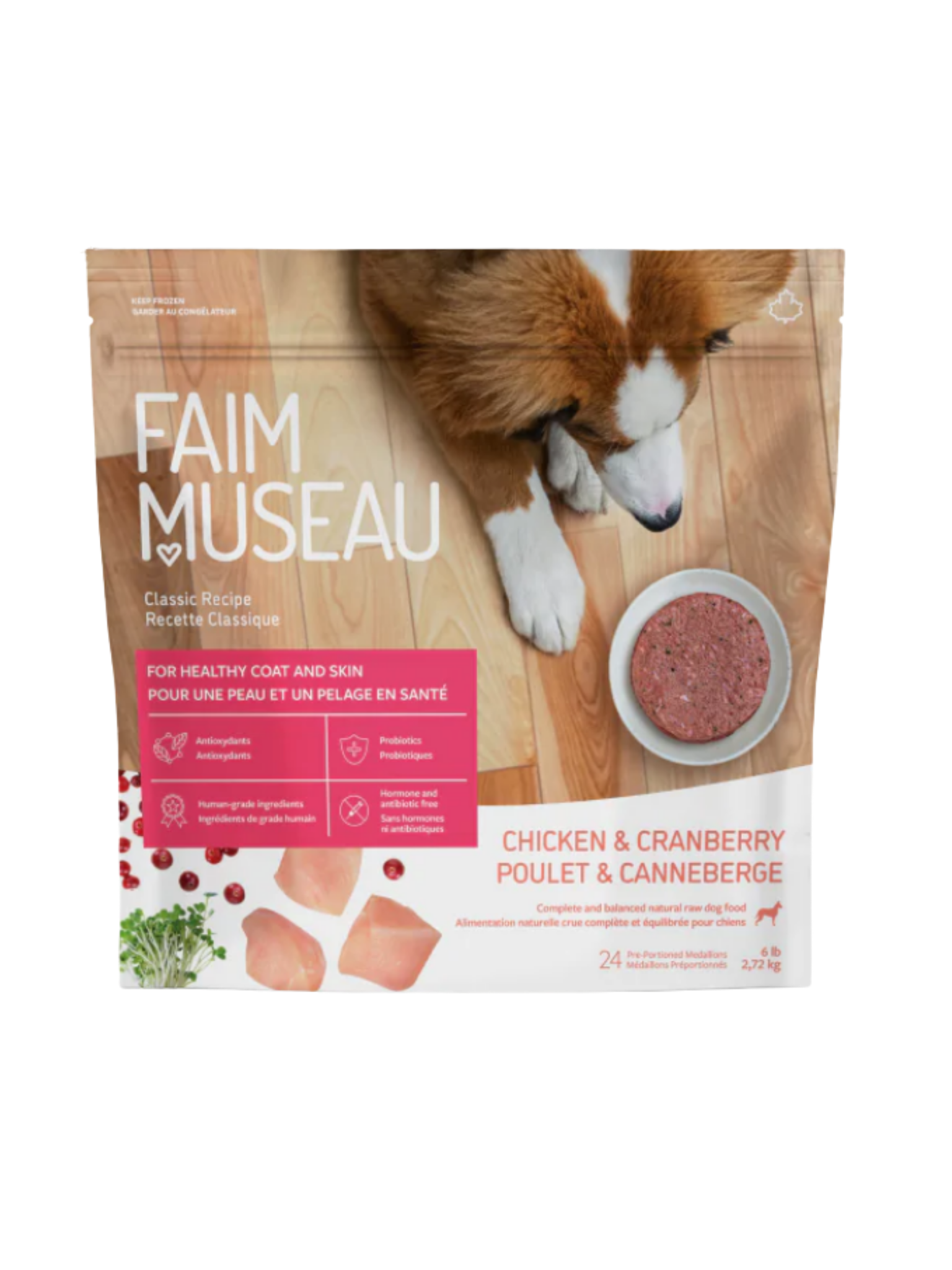 Faim Museau - Poulet & Canneberge Pour Chien. Bêtes Gourmandes, spécialiste en nourriture et produits pour chien et chat en ligne et en magasin à Québec.