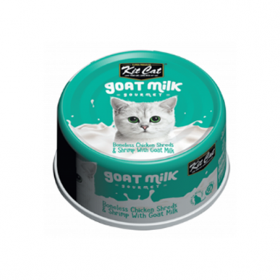 KIT CAT - Nourriture humide pour chat poulet & crevette avec lait de chèvre 70gm. Bêtes Gourmandes, boutique spécialisée alimentation, éducation et sports pour chiens à Québec.