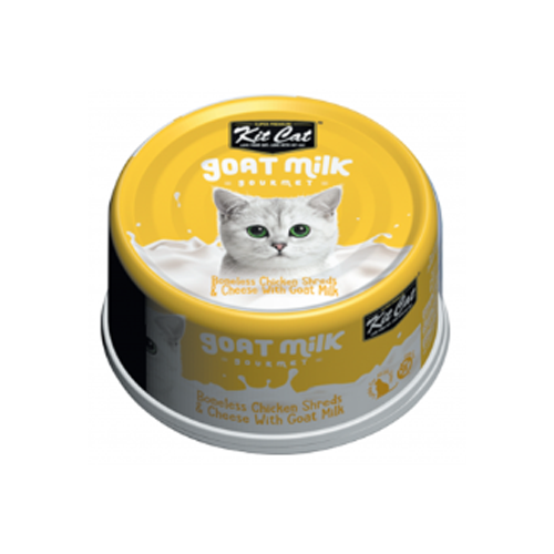 KIT CAT - Nourriture humide pour chat poulet & fromage avec lait de chèvre 70gm. Bêtes Gourmandes, boutique spécialisée alimentation, éducation et sports pour chiens à Québec.