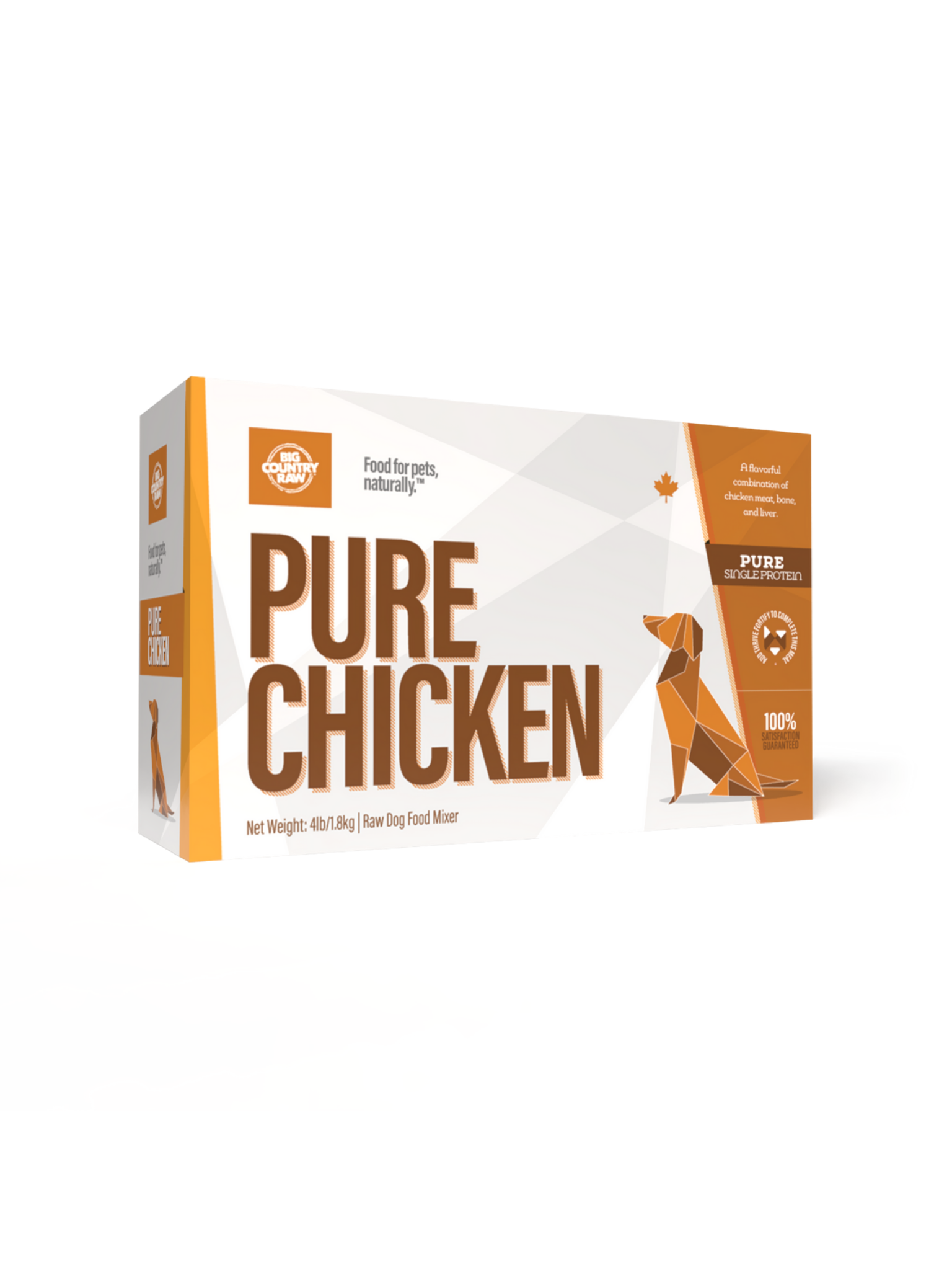 BIG COUNTRY RAW - Pure poulet 4lbs. Bêtes Gourmandes, boutique spécialisée alimentation, éducation et sports pour chiens à Québec.