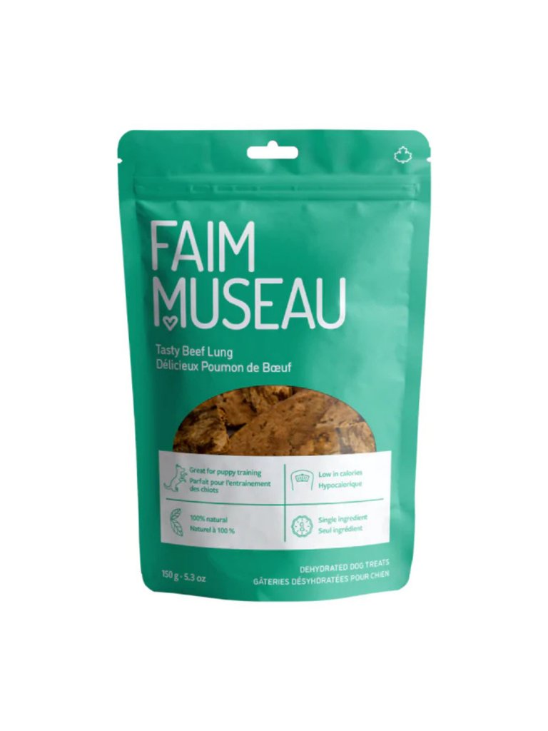 Faim Museau - Poumon De Boeuf Déshydratée 150G. Bêtes Gourmandes, spécialiste en nourriture et produits pour chien et chat en ligne et en magasin à Québec.