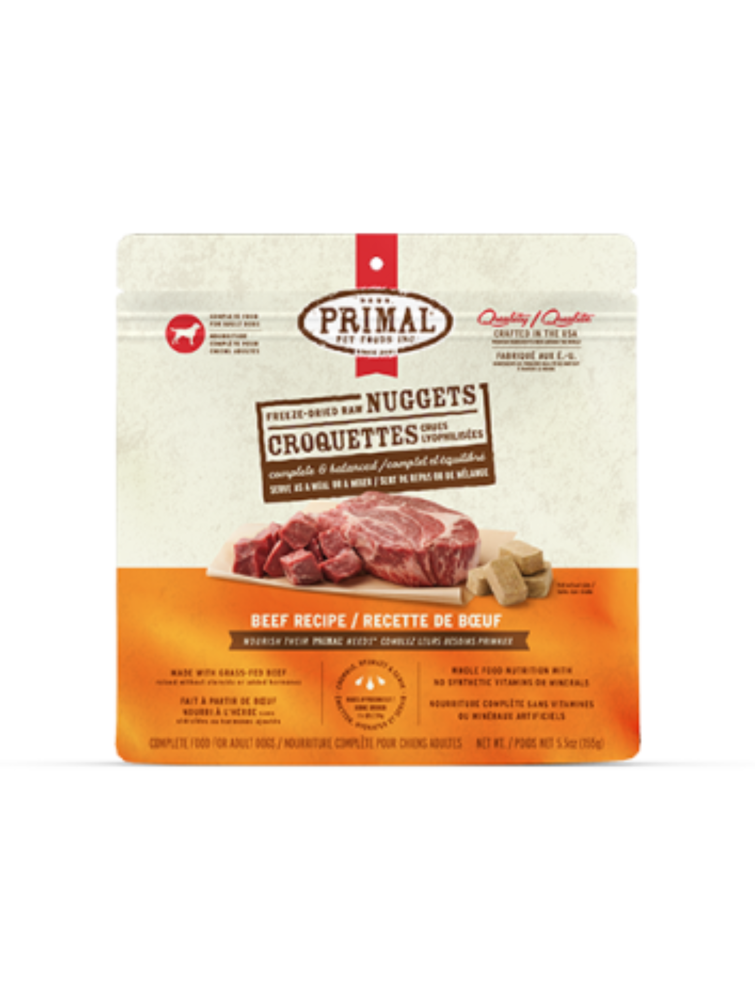 PRIMAL - Galettes lyophilisées au boeuf pour chien 5.5oz