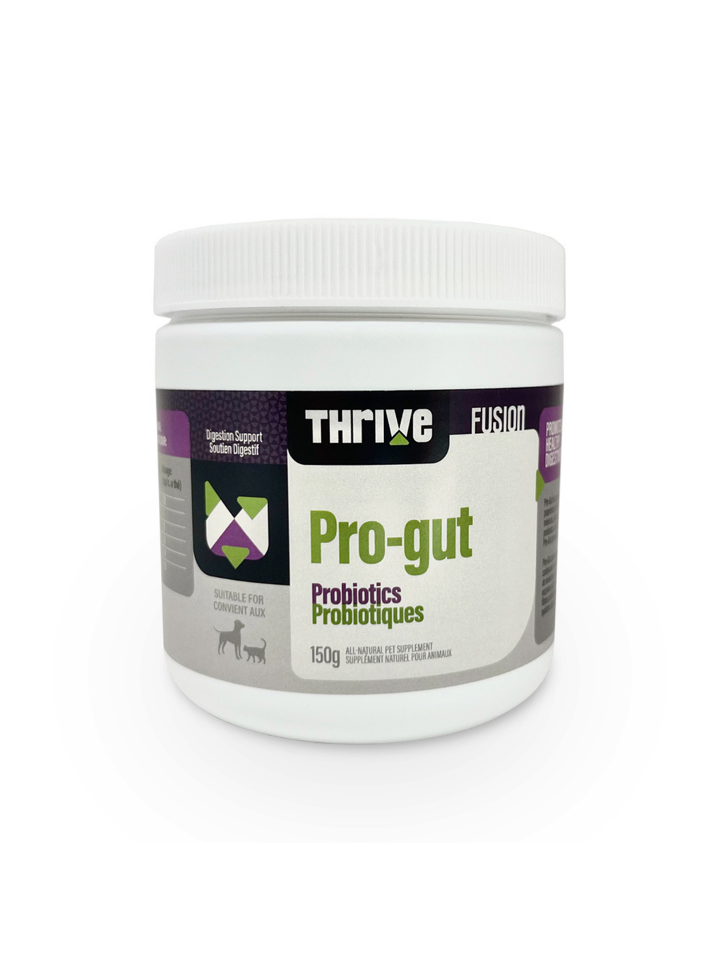 Thrive - Supplément Pro-Gut (Probiotiques) 150G. Bêtes Gourmandes, spécialiste en nourriture et produits pour chien et chat en ligne et en magasin à Québec.