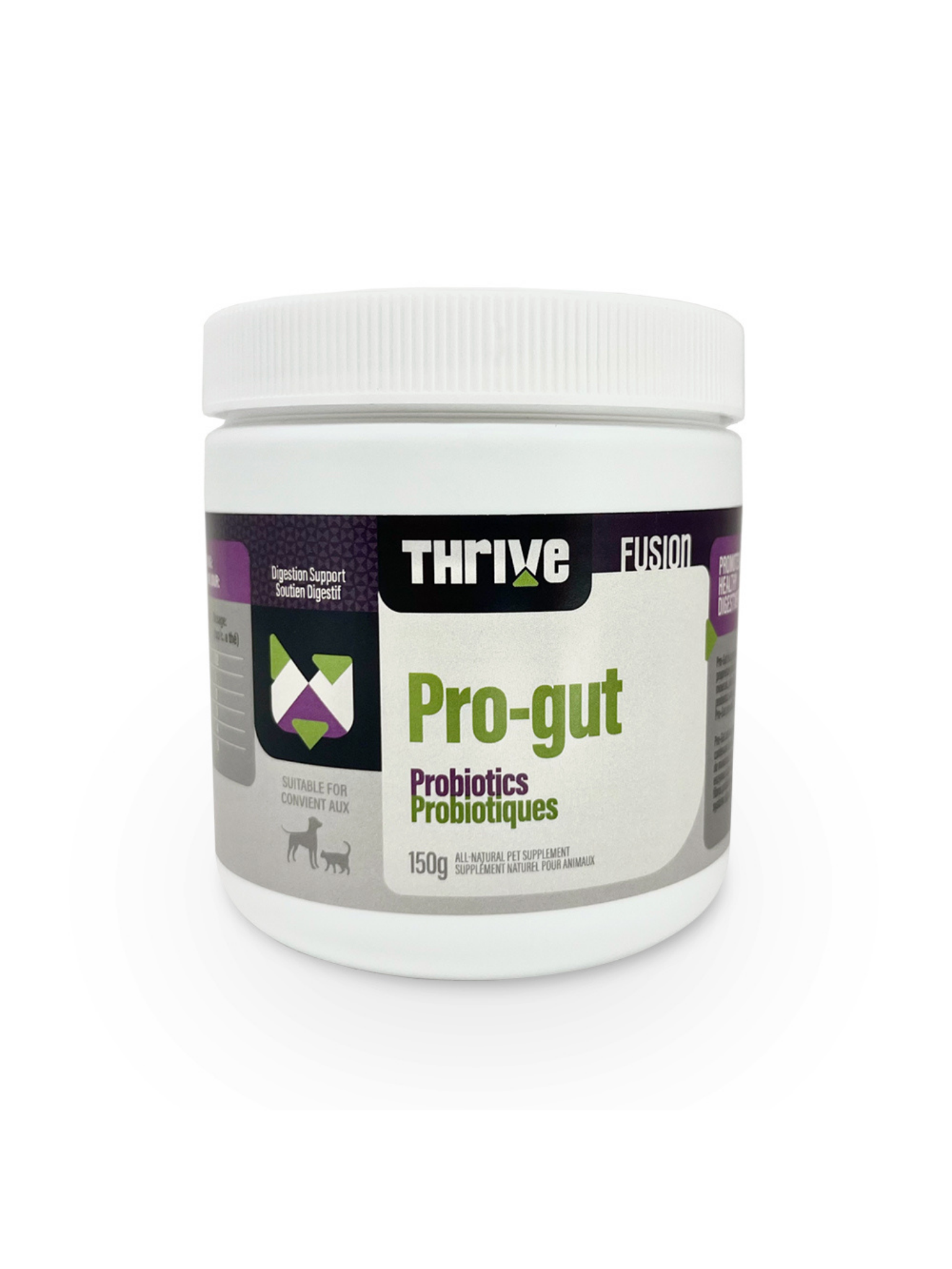 Thrive - Supplément Pro-Gut (Probiotiques) 150G. Bêtes Gourmandes, spécialiste en nourriture et produits pour chien et chat en ligne et en magasin à Québec.