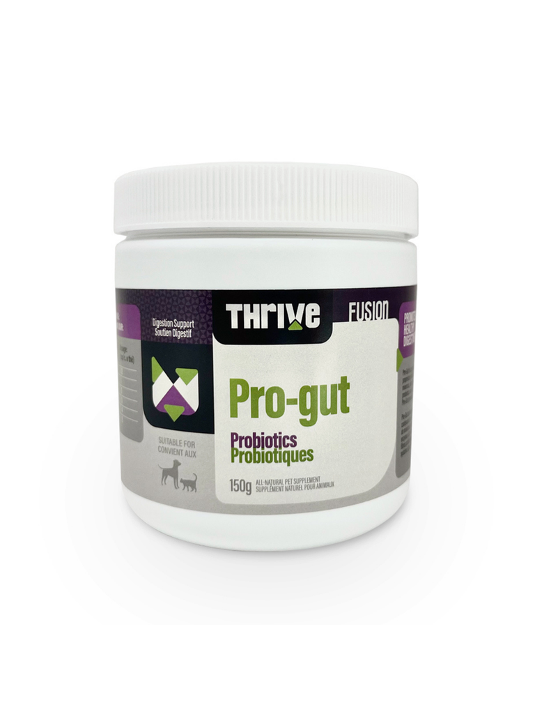 Thrive - Supplément Pro-Gut (Probiotiques) 150G. Bêtes Gourmandes, spécialiste en nourriture et produits pour chien et chat en ligne et en magasin à Québec.