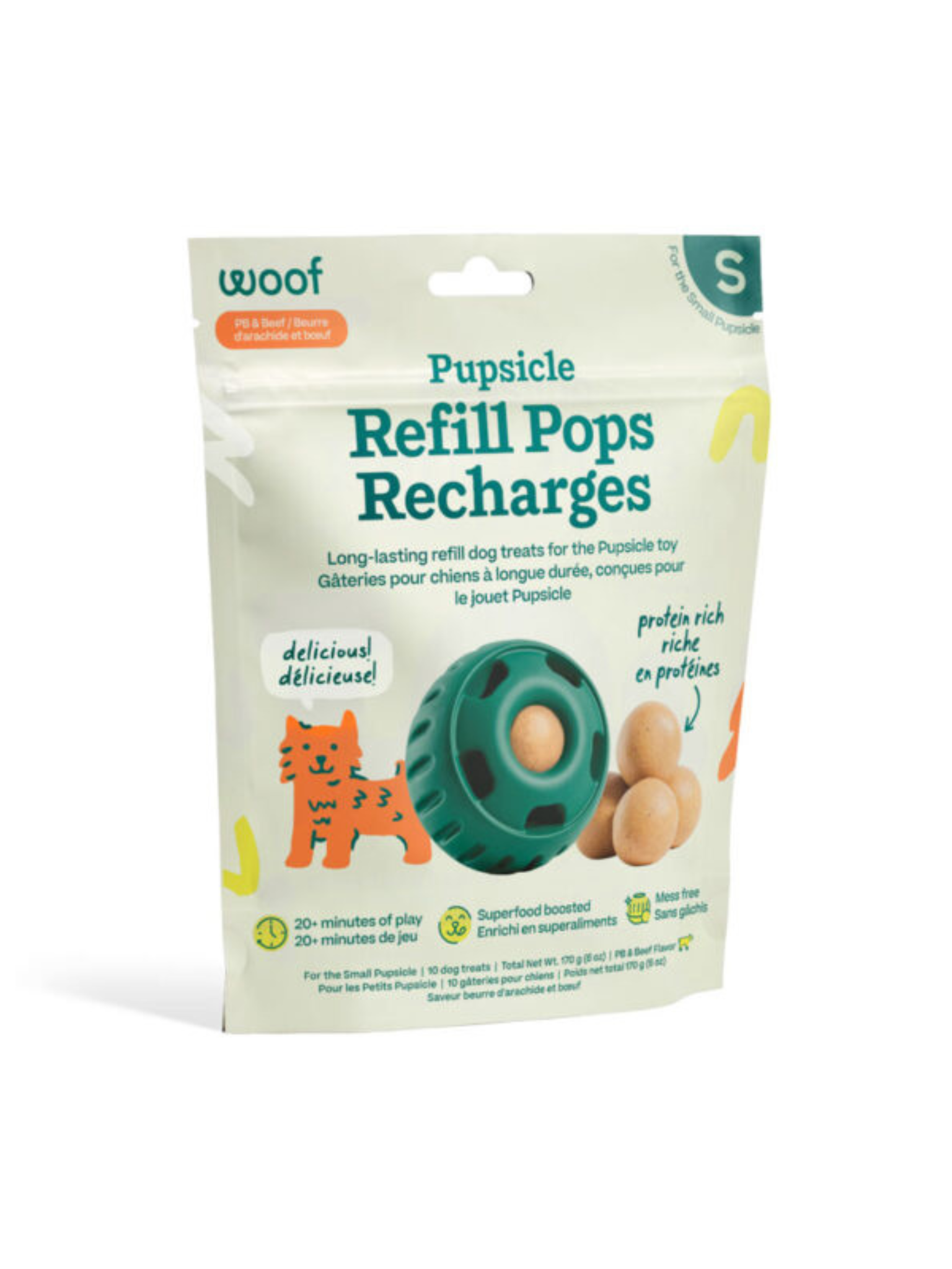 WOOF PET - Gâteries pour jouet interactif beurre d'arachide & boeuf. Bêtes Gourmandes, boutique spécialisée alimentation, éducation et sports pour chiens à Québec.