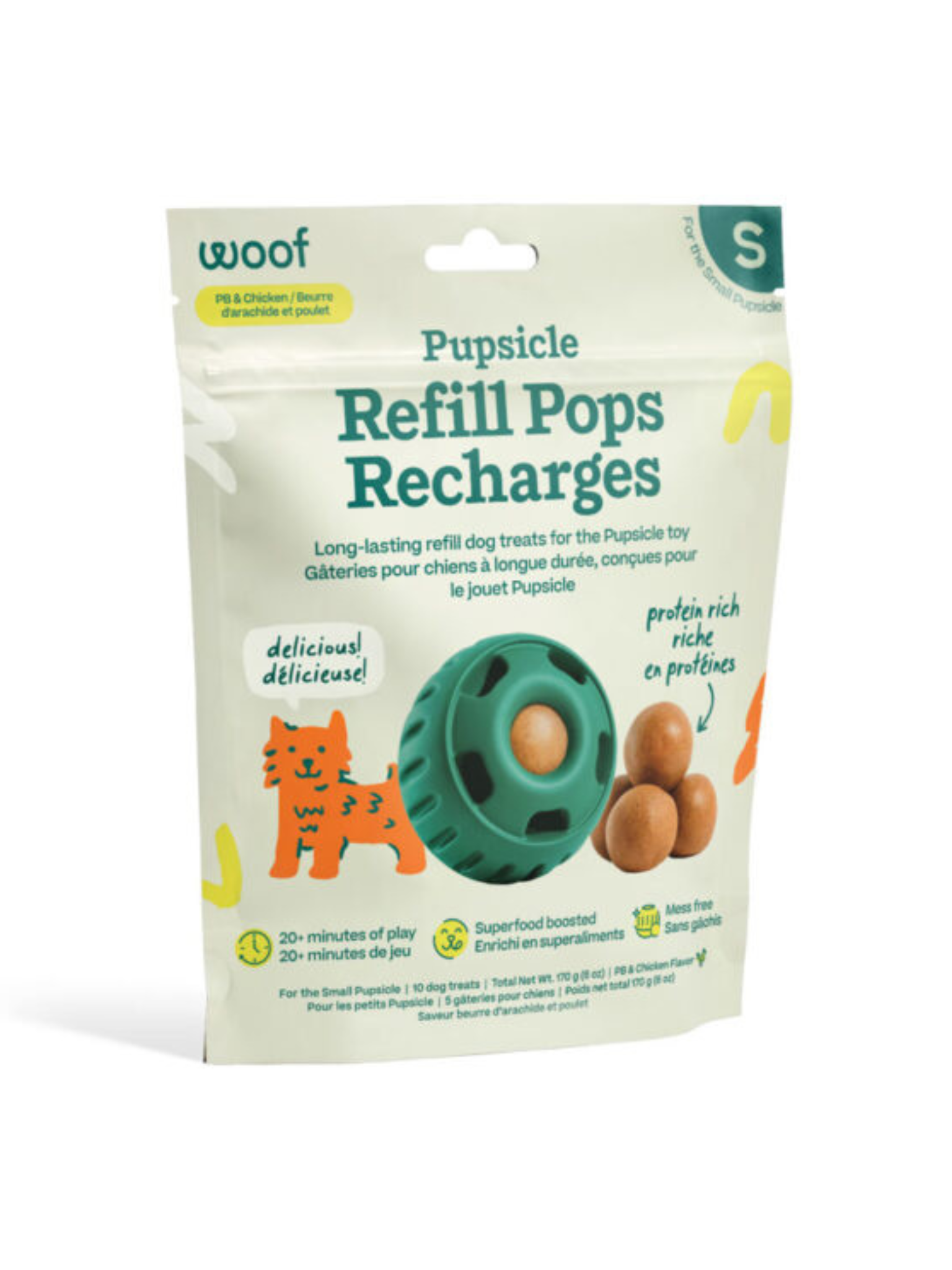 WOOF PET - Gâteries pour jouet interactif beurre beurre d'arachide & poulet. Bêtes Gourmandes, boutique spécialisée alimentation, éducation et sports pour chiens à Québec.