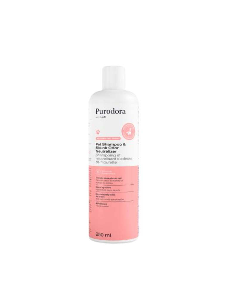 Purodora Lab - Shampoing Pour Odeurs De Moufettes 250Ml. Bêtes Gourmandes, spécialiste en nourriture et produits pour chien et chat en ligne et en magasin à Québec.