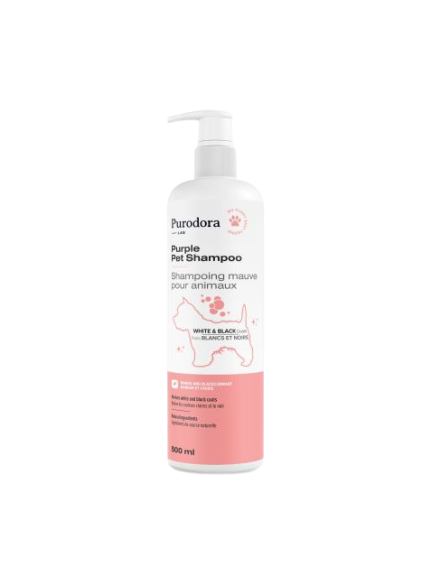 PURODORA - Shampoing mauve pour chien 500ml. Bêtes Gourmandes, boutique spécialisée alimentation, éducation et sports pour chiens à Québec.