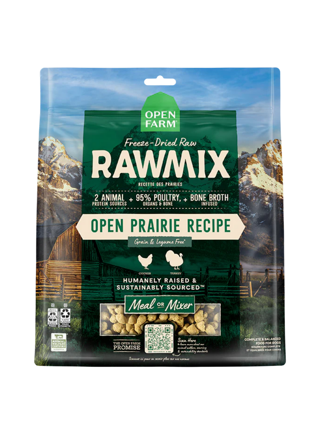 OPENFARM - Lyophilisée RawMix chien 382g. Bêtes Gourmandes, boutique spécialisée en alimentation, éducation et sports attelés à Québec.