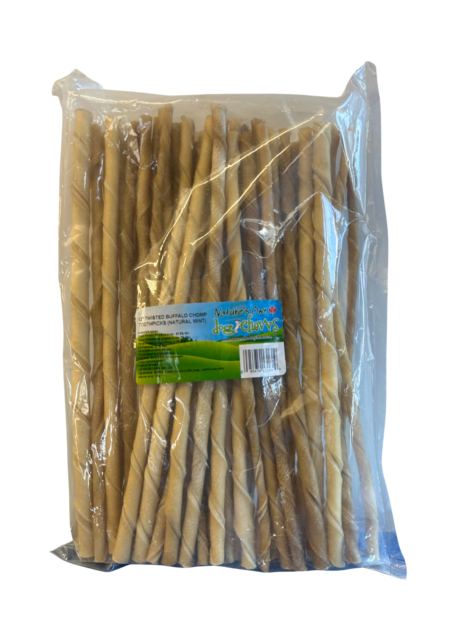 NATURE'S OWN - Torsade buffle d'eau 12'' mini (1kg/2.2lbs). Bêtes Gourmandes, boutique spécialisée alimentation, éducation et sports pour chiens à Québec.